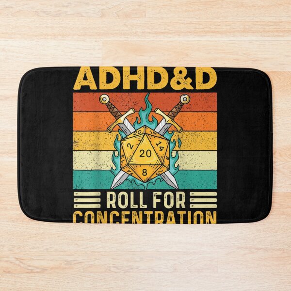 Item preview, ADHD&D Roll for Concentration Retro Sunset Dungeons and Dragons Parody designed and sold by Serene woods.