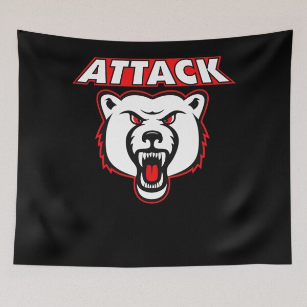 Item preview, The Attack Sports Team Logo - Mean Growling Bear Graphic  designed and sold by ichourshop.