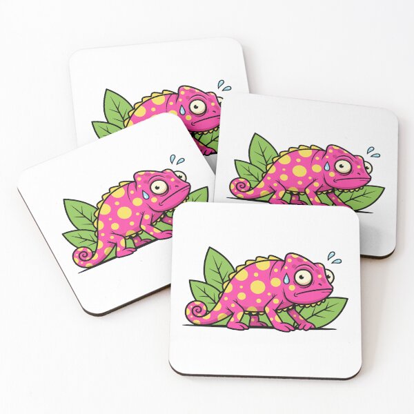 Item preview, Anxious Pink Spotted Chameleon designed and sold by mkilpt.