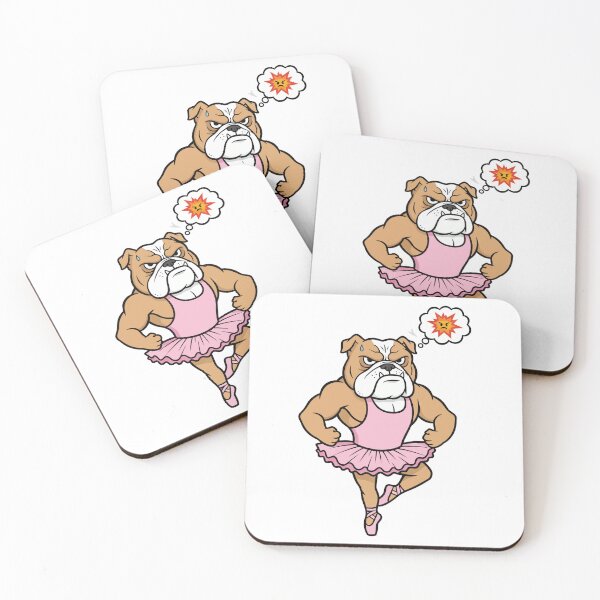 Item preview, Angry Muscular Bulldog Ballerina in Pink Tutu designed and sold by mkilpt.