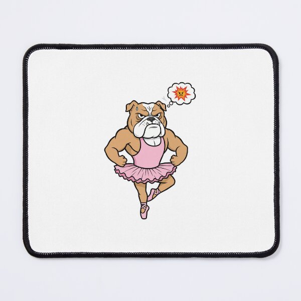 Item preview, Angry Muscular Bulldog Ballerina in Pink Tutu designed and sold by mkilpt.