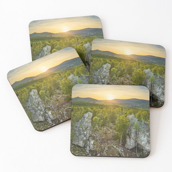 Item preview, Schnarcherklippen in Harz, Germany at sunset designed and sold by Michael Abid.