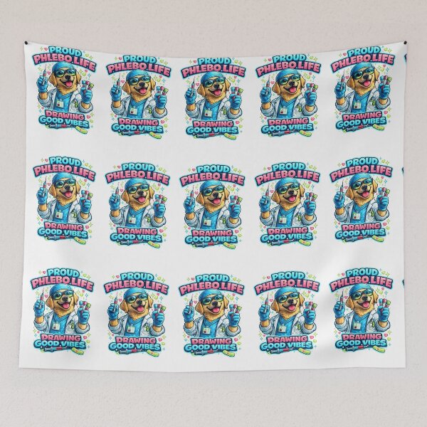 Item preview, Proud Phlebo Life Drawing Good Vibes – Cute Dog Phlebotomist Design designed and sold by ClinicalHubs.