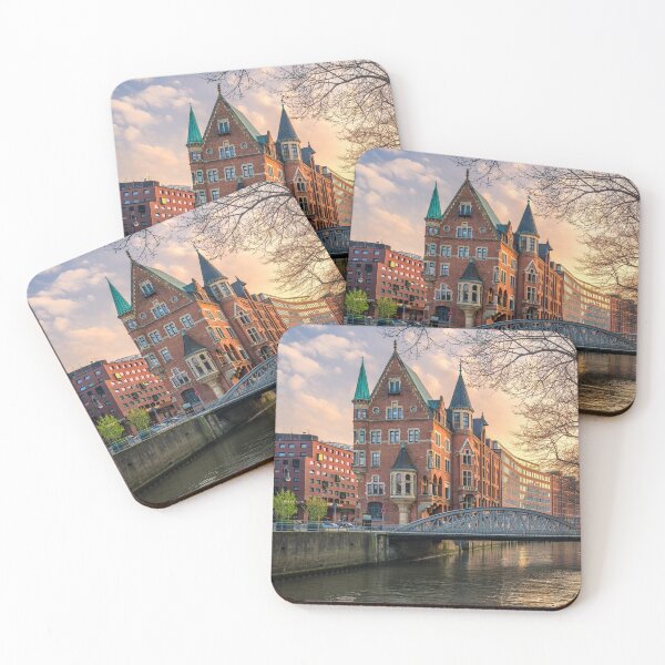Item preview, Sunset in the Speicherstadt district in Hamburg, Germany designed and sold by Michael Abid.