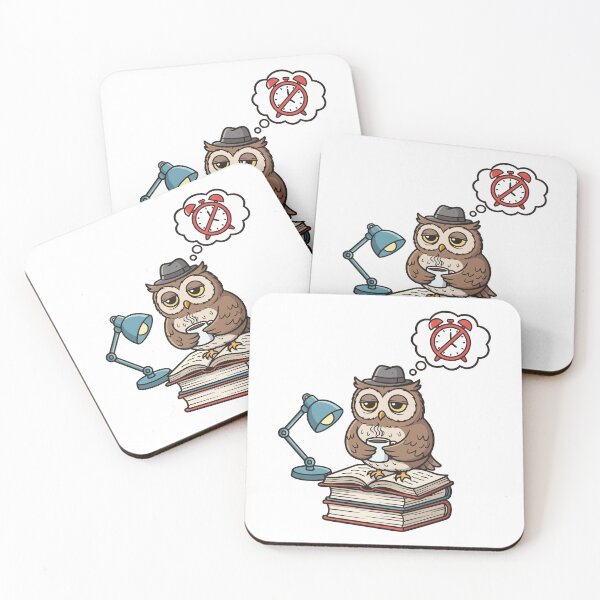 Item preview, Tired Night Owl Professor Drinking Coffee designed and sold by mkilpt.