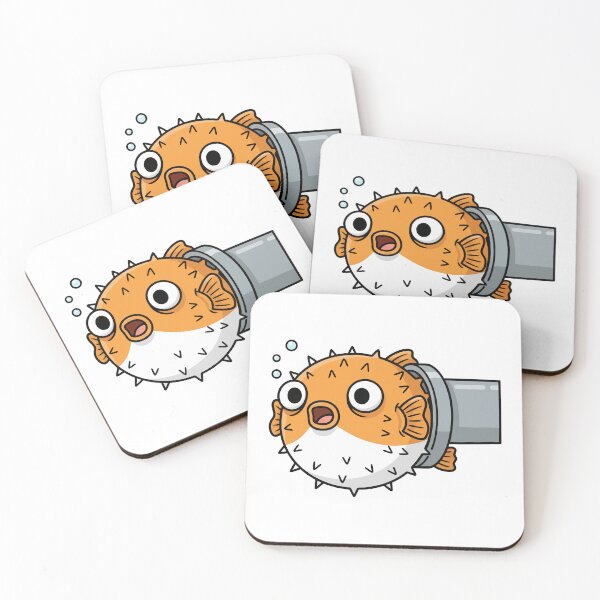 Item preview, Funny Pufferfish Stuck in a Pipe designed and sold by mkilpt.