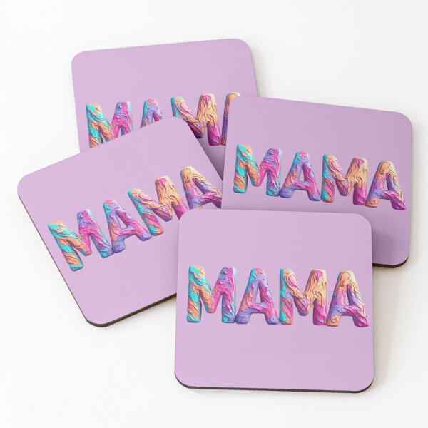 Item preview, "MAMA" – Vibrant 3D Impasto Textured Typography designed and sold by sanorastyle.