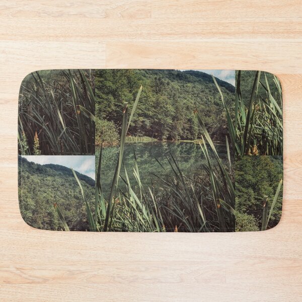 Item preview, Hidden Mountain Lake | Emerald Forest Reflection | Serene Wild Nature Photography designed and sold by SergioMiklos.
