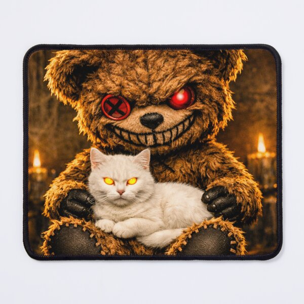 Item preview, #1 Evil Teddy Death Bear with his evil white cat  designed and sold by Gunnar Hermansen.