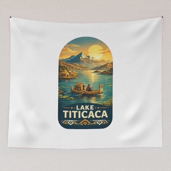 Item preview, Lake Titicaca Peru Bolivia Andes Altiplano Uros Reed Boats Isla del Sol Golden Sunset designed and sold by Aryabek.