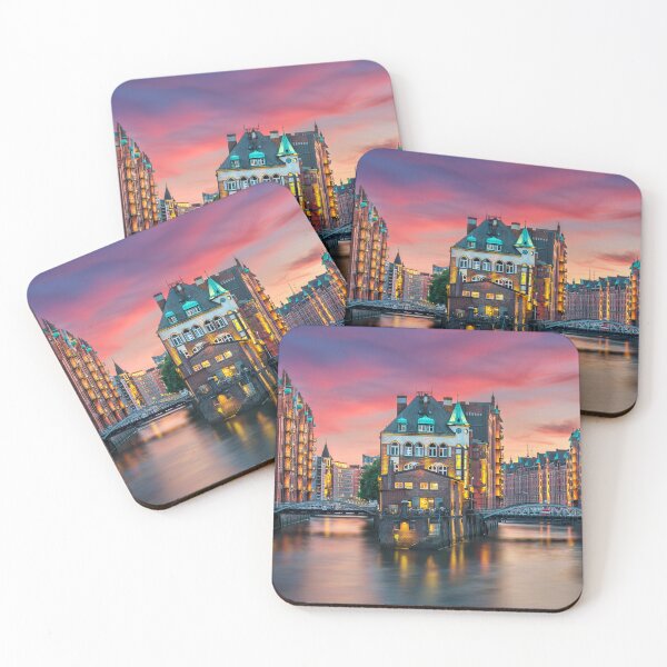 Item preview, Sunset in the Speicherstadt district in Hamburg  designed and sold by Michael Abid.