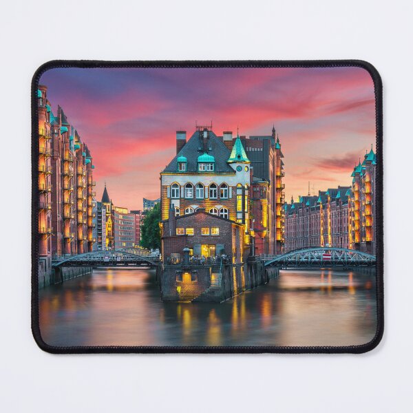Item preview, Sunset in the Speicherstadt district in Hamburg designed and sold by Michael Abid.