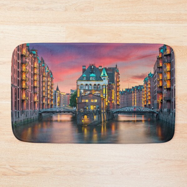 Item preview, Sunset in the Speicherstadt district in Hamburg  designed and sold by Michael Abid.