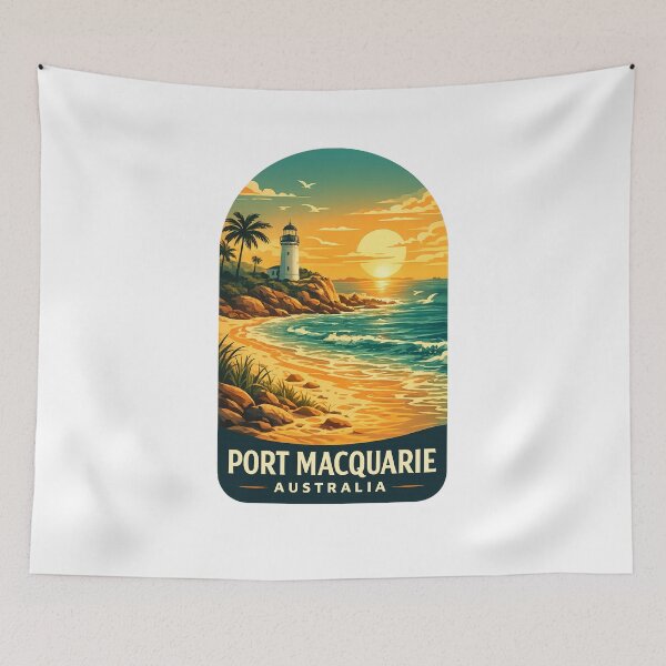 Item preview, Port Macquarie New South Wales Tacking Point Lighthouse Hastings River Pacific Coast Sunset designed and sold by Aryabek.