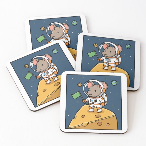 Item preview, Astronaut Mouse Landing on Cheese Moon designed and sold by mkilpt.
