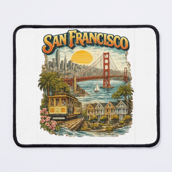 Item preview, Vintage San Francisco Golden Gate Bridge Retro Travel Art designed and sold by Jeeraphat Homrern.