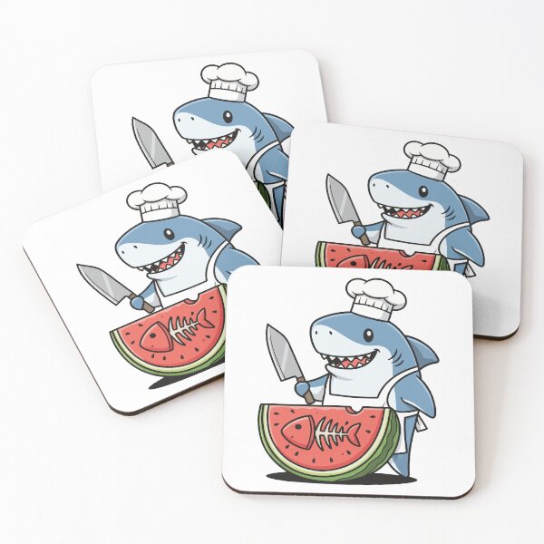 Item preview, Shark Chef Cutting Fish Watermelon designed and sold by mkilpt.