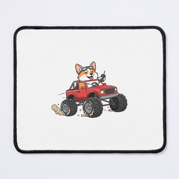 Item preview, Happy Corgi Driving Red Monster Truck designed and sold by mkilpt.