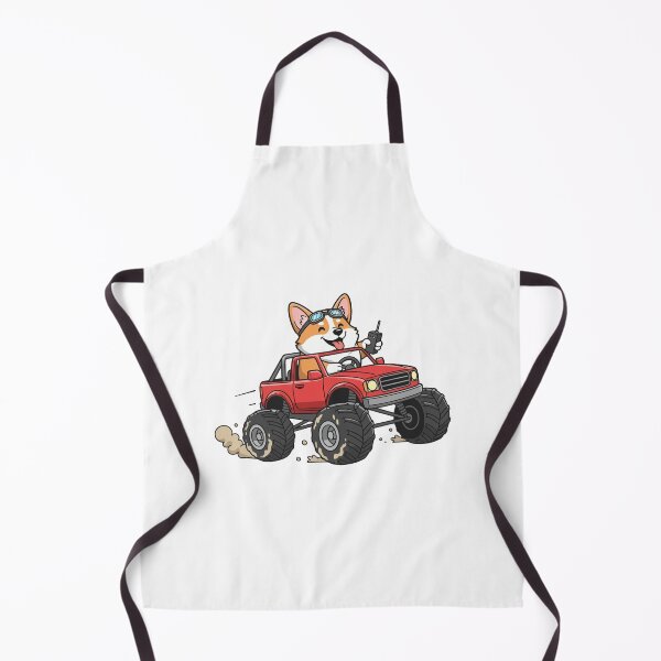 Item preview, Happy Corgi Driving Red Monster Truck designed and sold by mkilpt.