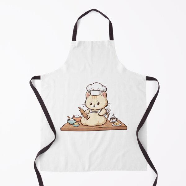 Item preview, Kawaii Pastry Chef Cat Kneading Dough designed and sold by mkilpt.