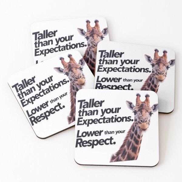 Item preview, Modern Giraffe Sticker - Taller Than Expectations Lower Than Respect Vinyl Decal  designed and sold by ARTCREATESHOP.