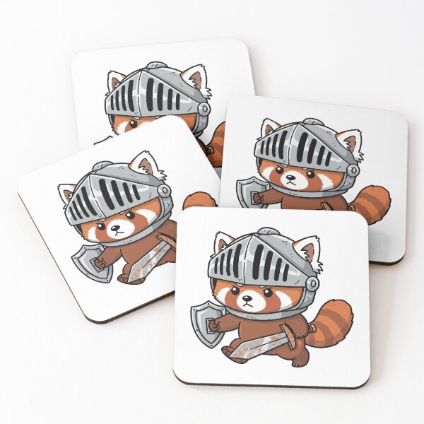 Item preview, Brave Red Panda Knight in Armor designed and sold by mkilpt.