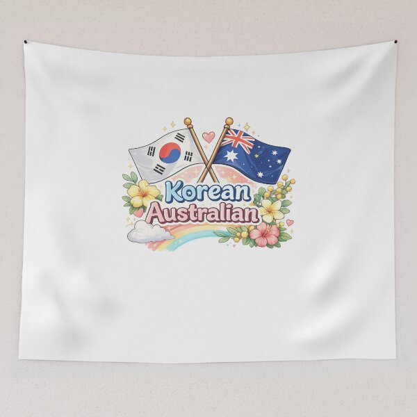 Item preview, Korean Australian Heritage Flags Floral Rainbow Pride designed and sold by Aryabek.
