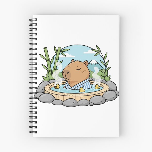 Item preview, Relaxing Capybara in Japanese Onsen Hot Spring designed and sold by mkilpt.