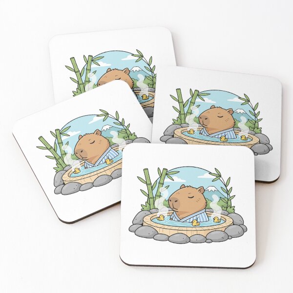 Item preview, Relaxing Capybara in Japanese Onsen Hot Spring designed and sold by mkilpt.