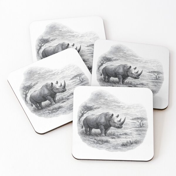 Item preview, RHINO IN dry savannah designed and sold by AggAverse.