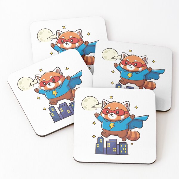 Item preview, Super Red Panda Flying Over City designed and sold by mkilpt.