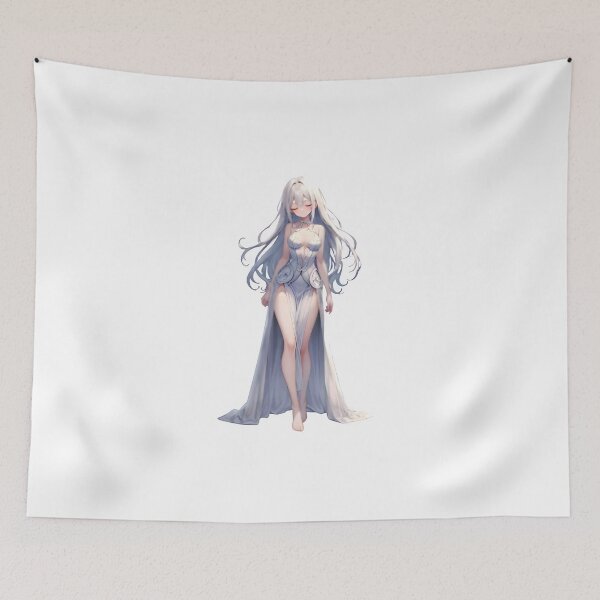 Item preview, Celestial Elegance: Pure White Anime Goddess Sticker designed and sold by R.S stckers.
