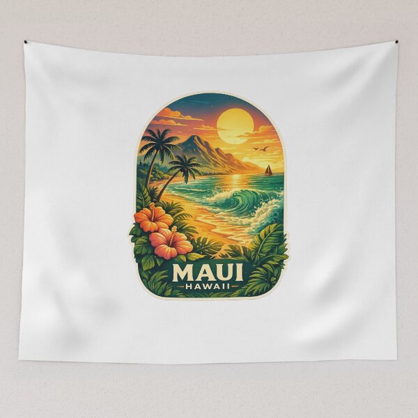 Item preview, Maui Hawaii Tropical Sunset Hibiscus Beach designed and sold by Aryabek.