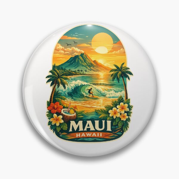 Item preview, Maui Hawaii Surfing Sunset Haleakala Coast designed and sold by Places On Earth.