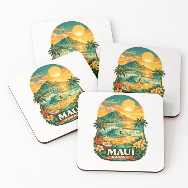 Item preview, Maui Hawaii Surfing Sunset Haleakala Coast designed and sold by Places On Earth.