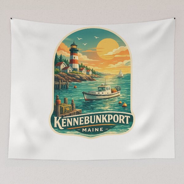 Item preview, Kennebunkport Maine Lighthouse Coastal Harbor designed and sold by Places On Earth.