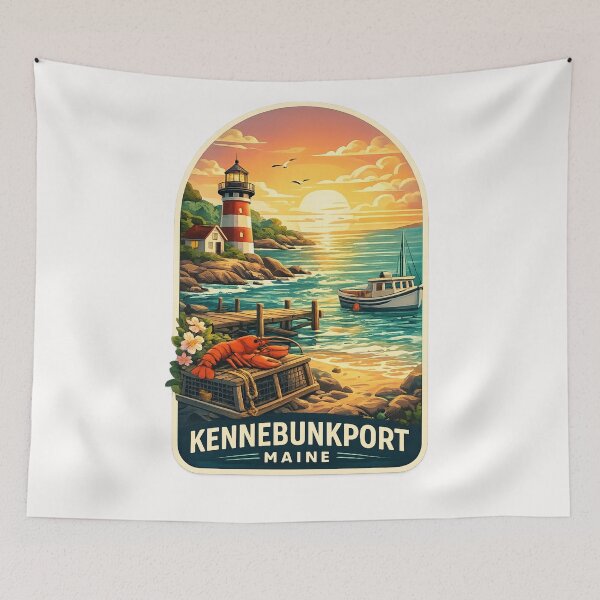 Item preview, Kennebunkport Maine Lobster Dock Sunset designed and sold by Places On Earth.