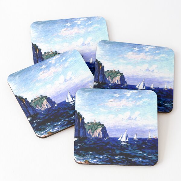 Item preview, Cliffs and Sailboats at Pourville designed and sold by artdesignsnow.