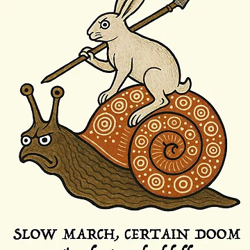 Artwork thumbnail, Medieval Rabbit: Snail Rider by ebrawne