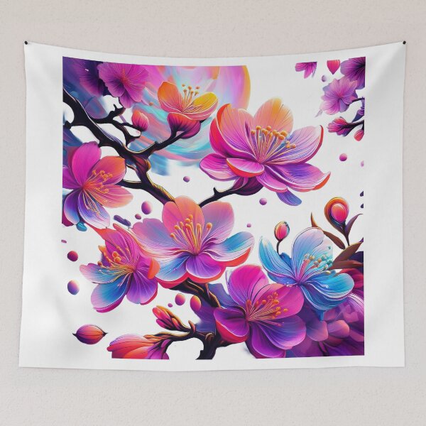 Item preview, Vibrant Neon Sakura | Modern Floral Digital Art designed and sold by RS-Globalist-.