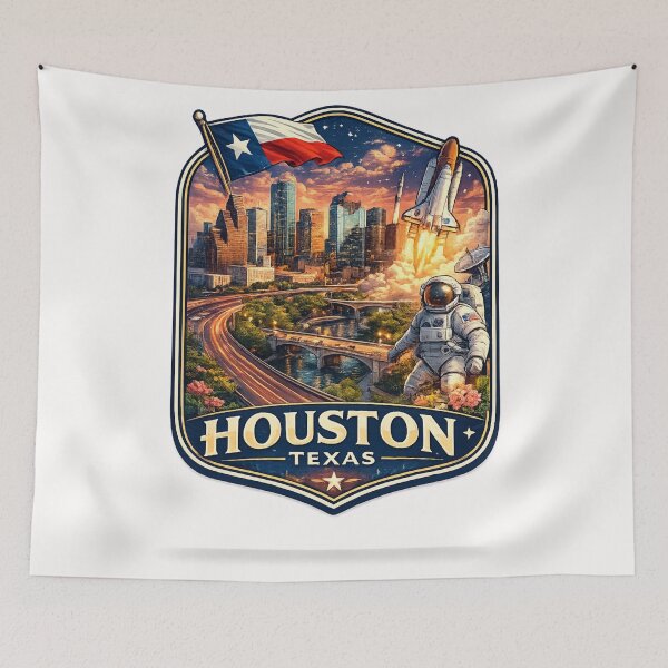 Item preview, Houston Texas Skyline NASA Space Shuttle designed and sold by Places On Earth.