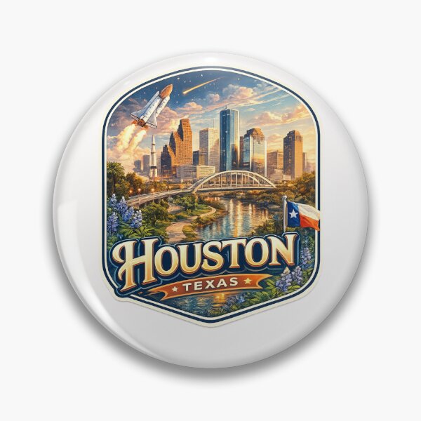 Item preview, Houston Texas Space City Skyline Rocket designed and sold by Places On Earth.