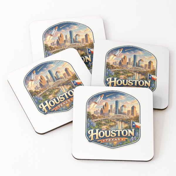Item preview, Houston Texas Space City Skyline Rocket designed and sold by Places On Earth.