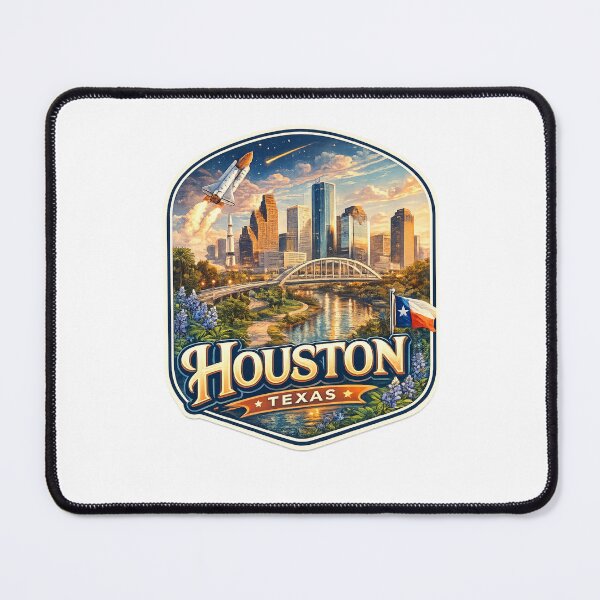 Item preview, Houston Texas Space City Skyline Rocket designed and sold by Places On Earth.