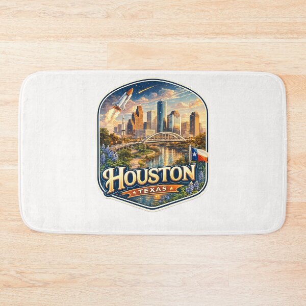 Item preview, Houston Texas Space City Skyline Rocket designed and sold by Places On Earth.