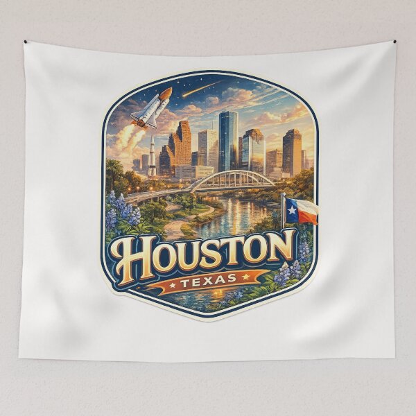 Item preview, Houston Texas Space City Skyline Rocket designed and sold by Places On Earth.