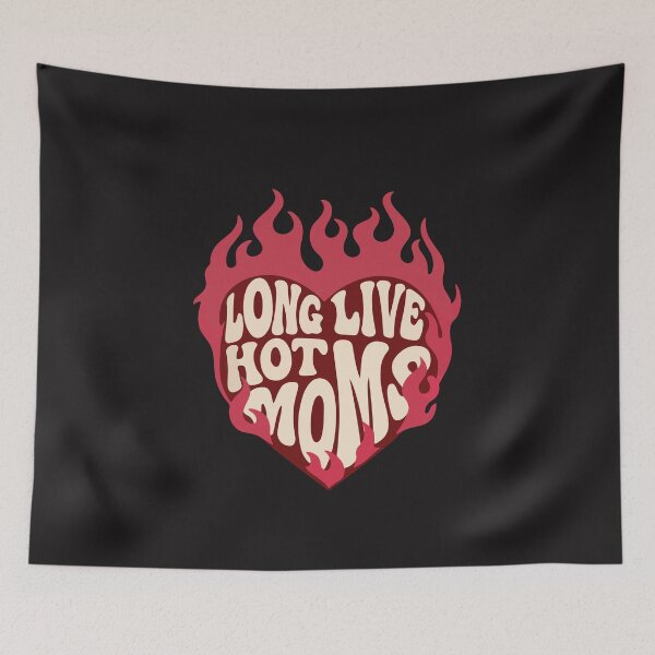 Item preview, Long Live Hot Moms Retro Flaming Heart Design designed and sold by kiralynstration.
