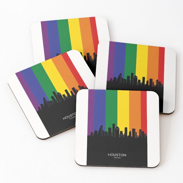 Item preview, Houston Texas Skyline Rainbow Stripes designed and sold by Places On Earth.