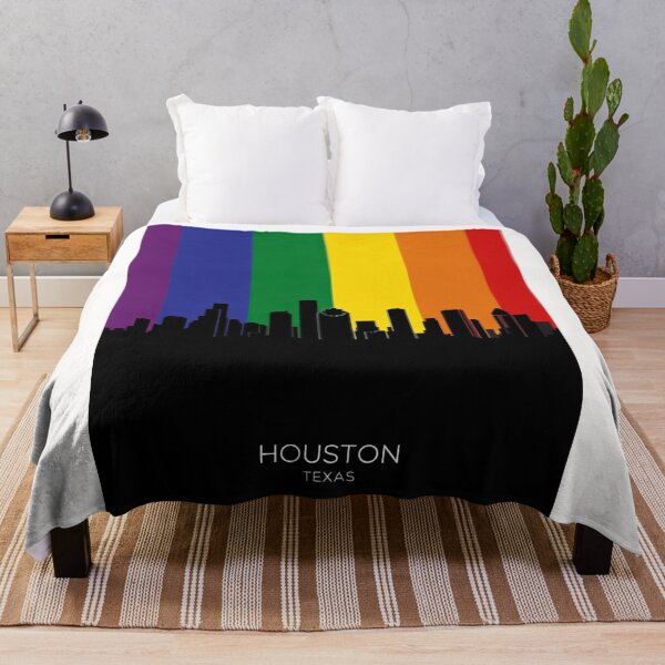 Item preview, Houston Texas Skyline Rainbow Stripes designed and sold by Places On Earth.