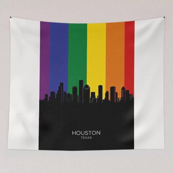 Item preview, Houston Texas Skyline Rainbow Stripes designed and sold by Places On Earth.